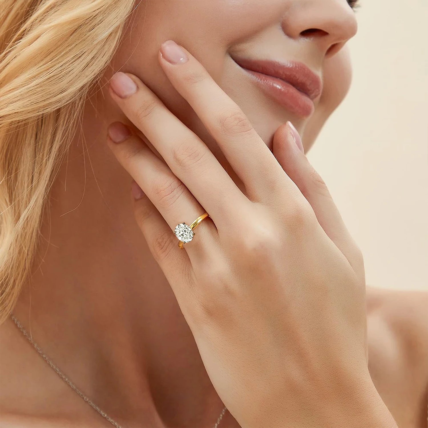 Eterna Oval Moissanite Wedding Ring