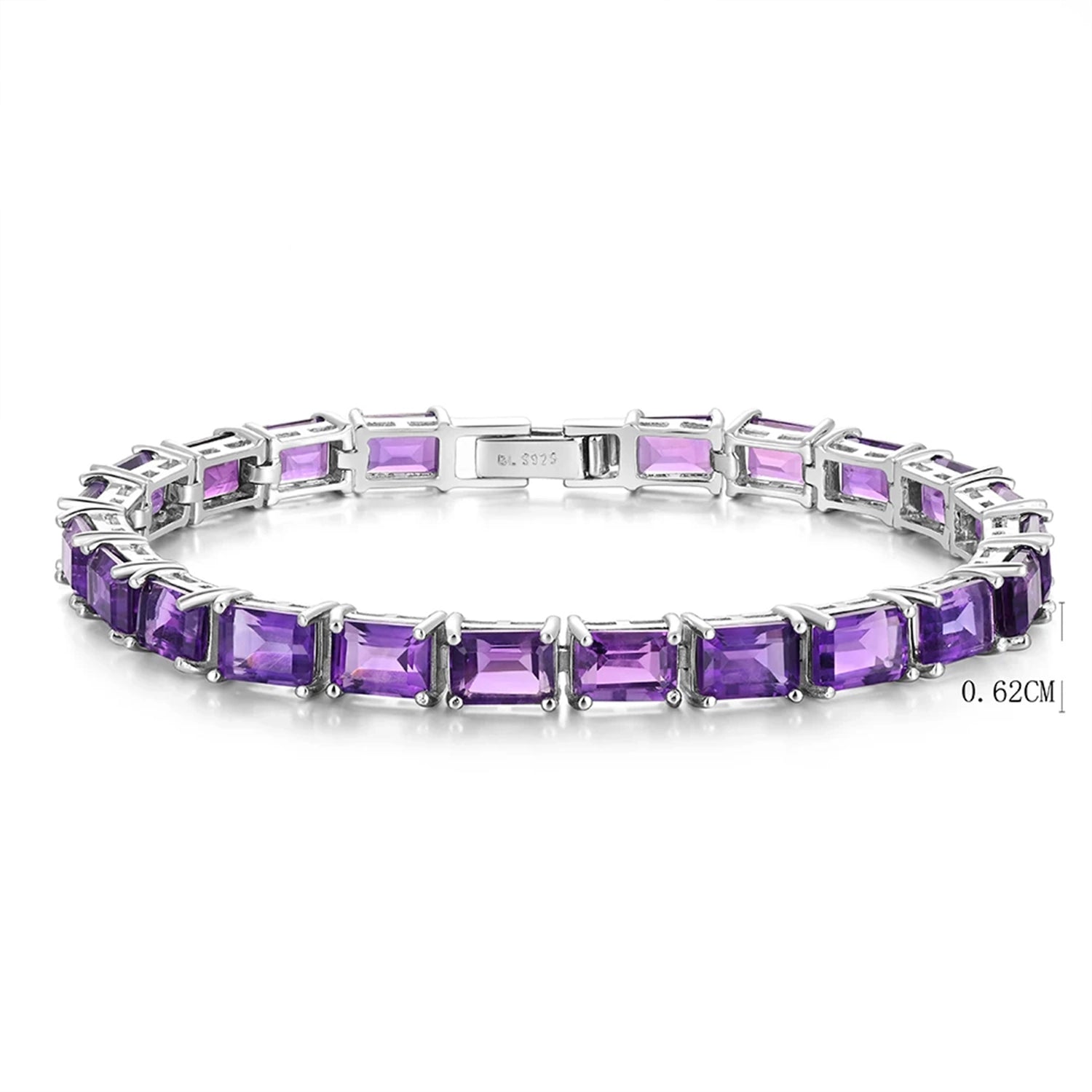 African Amethyst Geometric Silver Bracelet