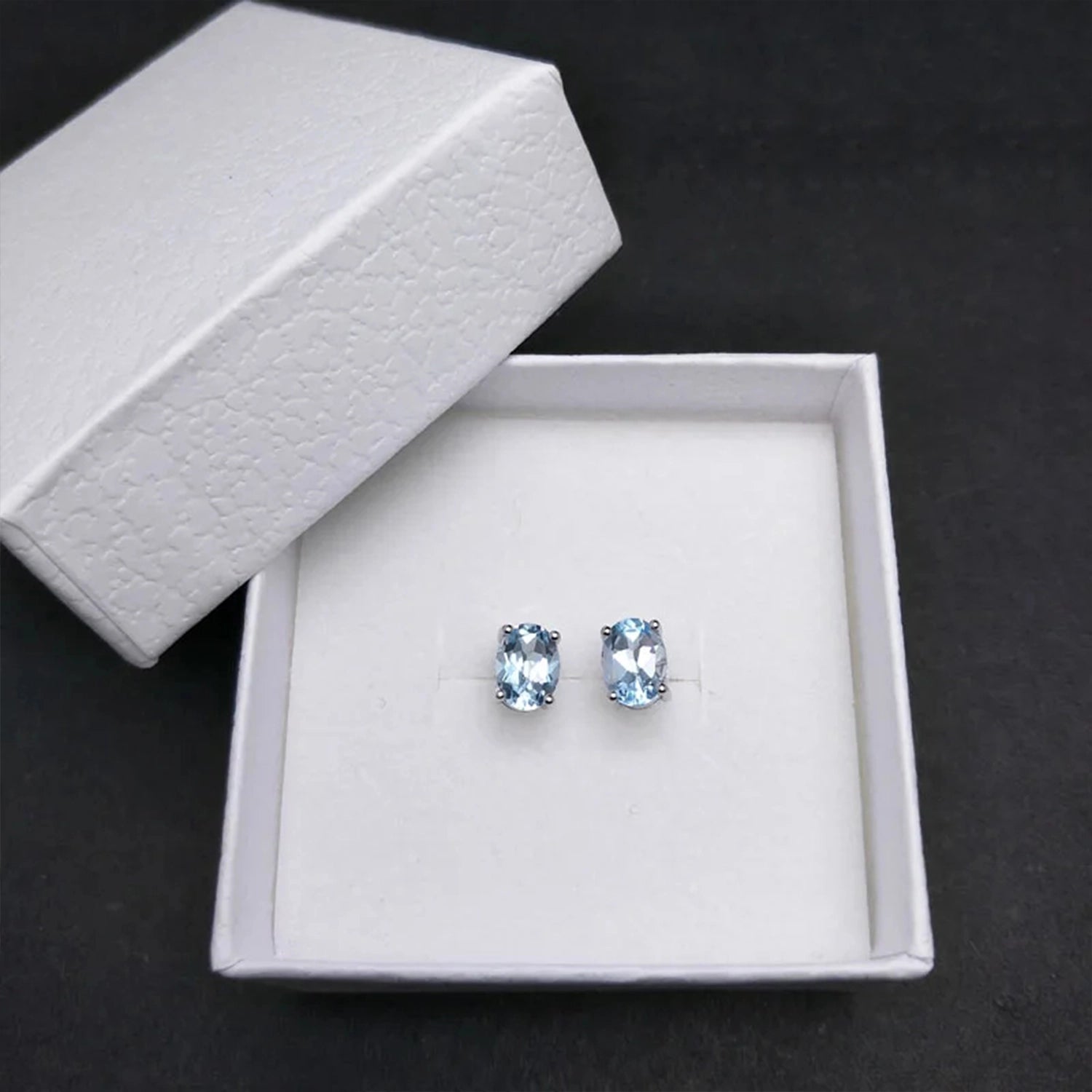 Sky Blue Topaz Stud Earrings
