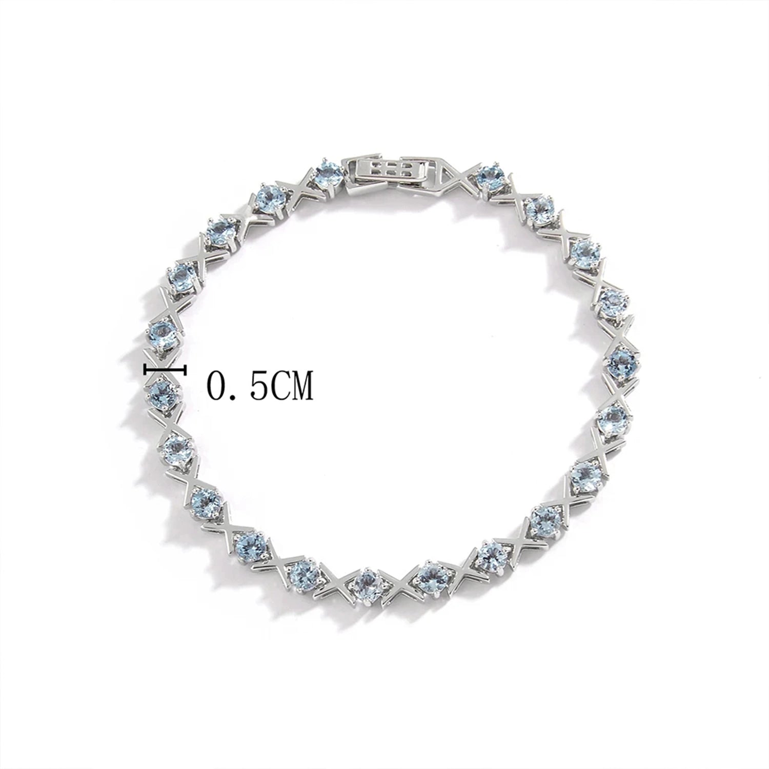 Sky Blue Topaz Intersect Design Bracelet