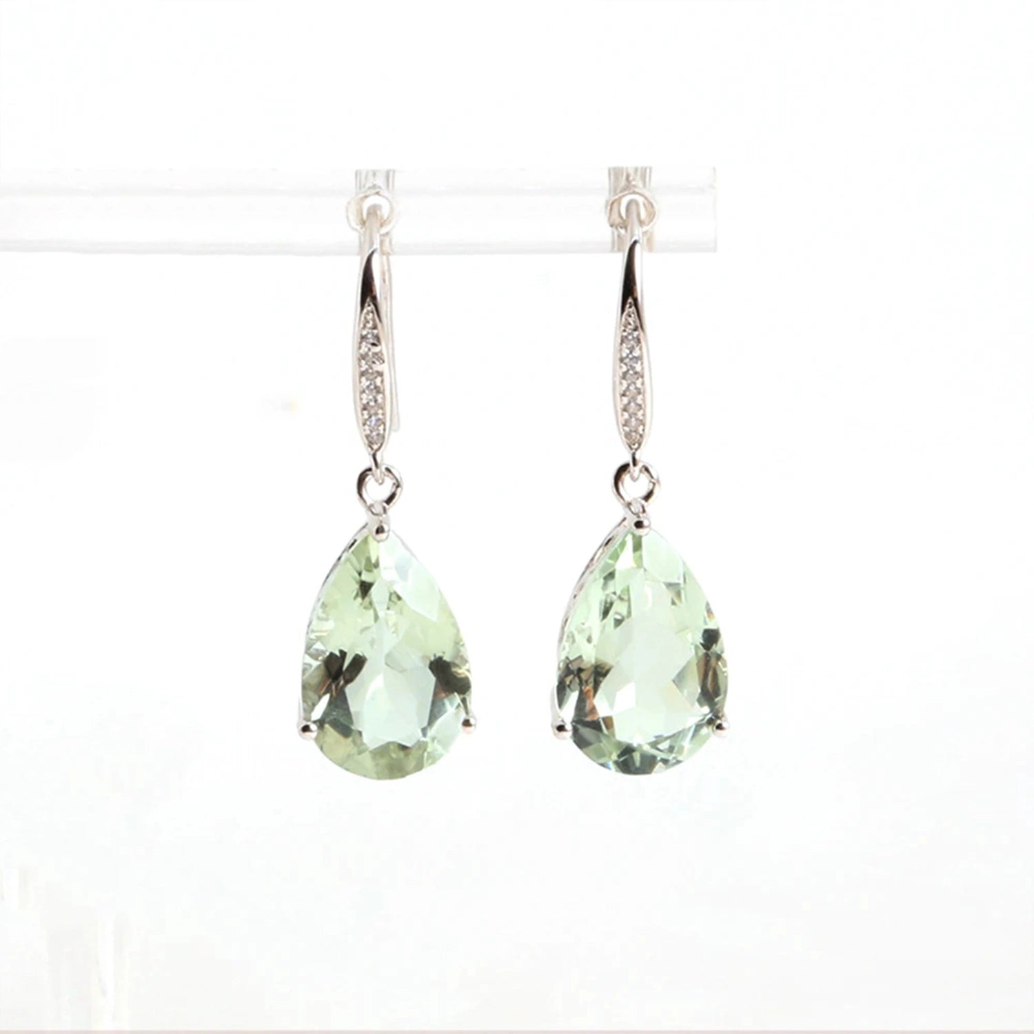 Gemstone Drops Hook Earrings