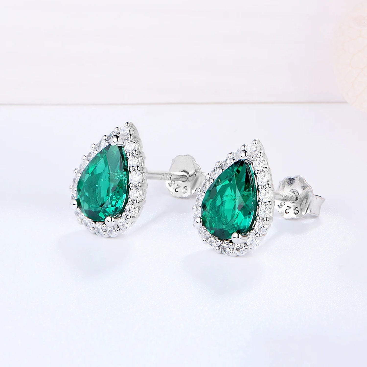 Verdant Radiance Emerald Stud Earrings