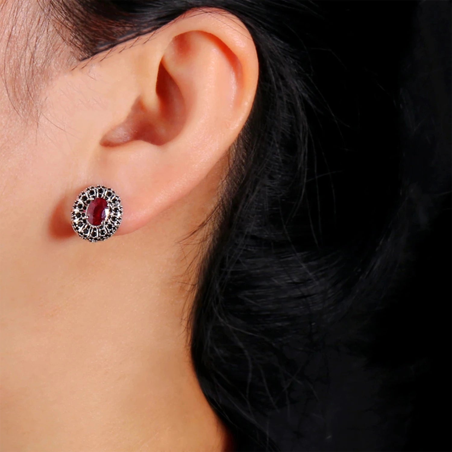 Ruby Waterdrop Drop Earrings
