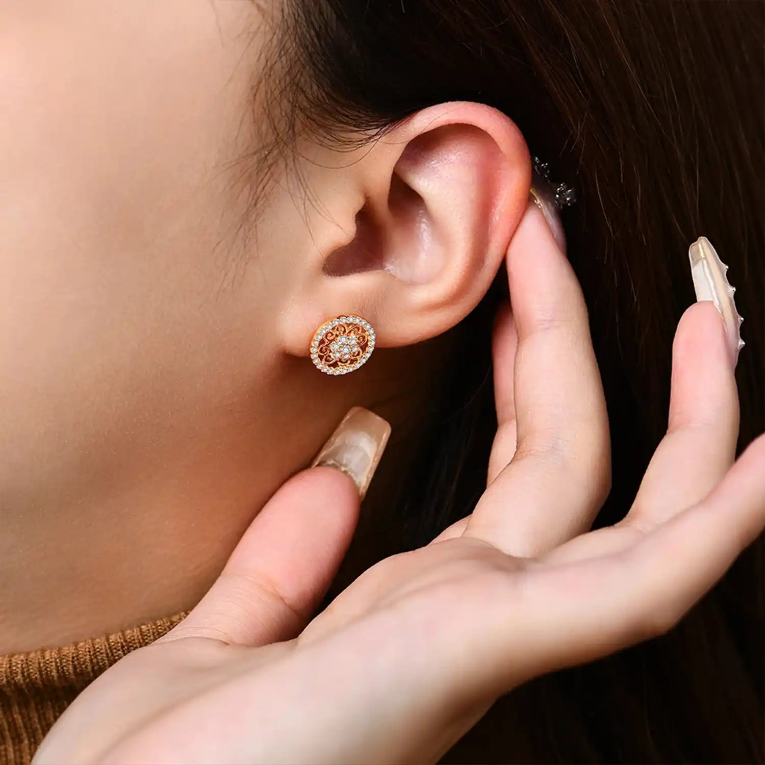 Radiant Glow Moissanite Stud Earrings