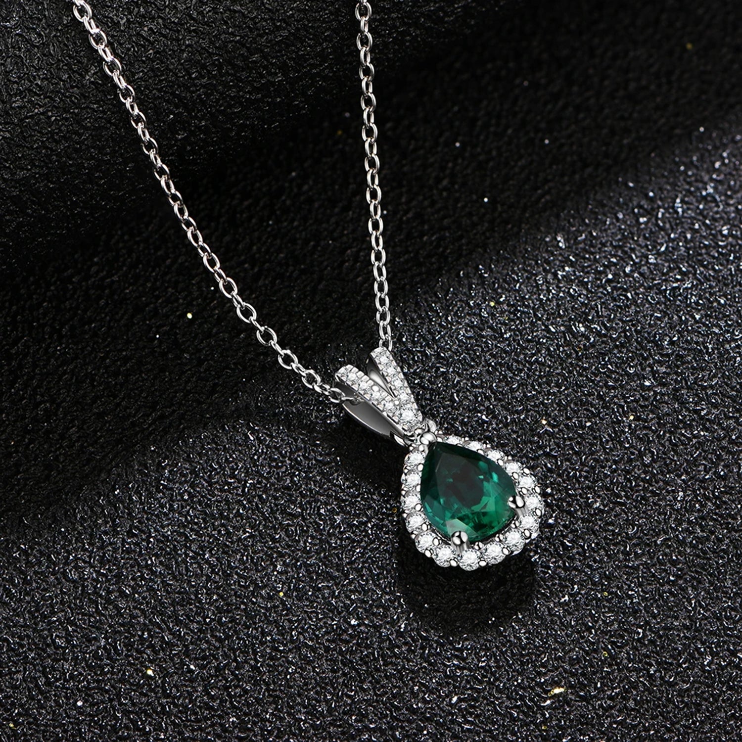 Verdant Moissanite & Emerald Pendant Necklace
