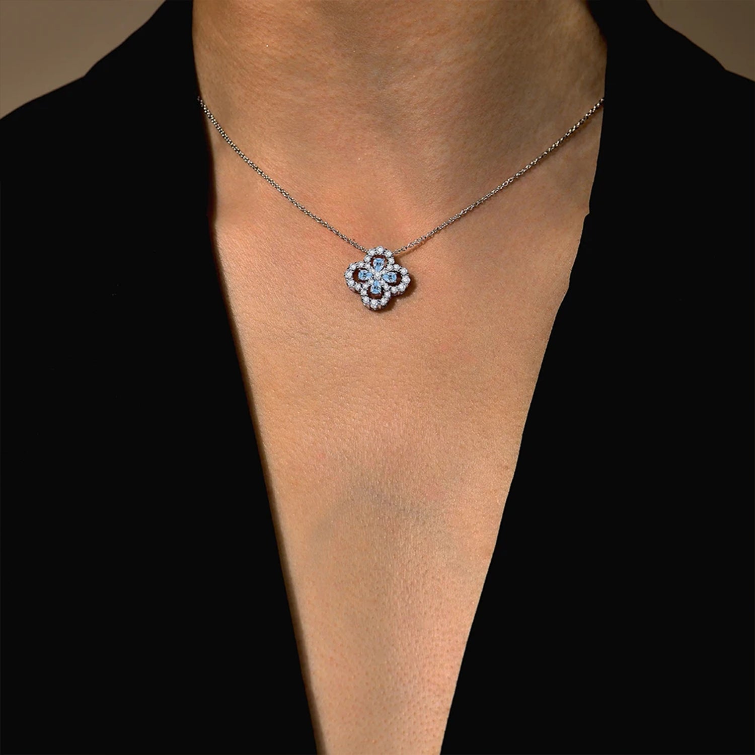 Celestial Clover Moissanite Necklace