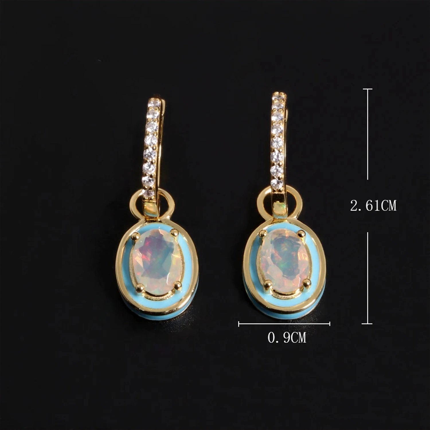 Opal Split-Design Drop Earrings