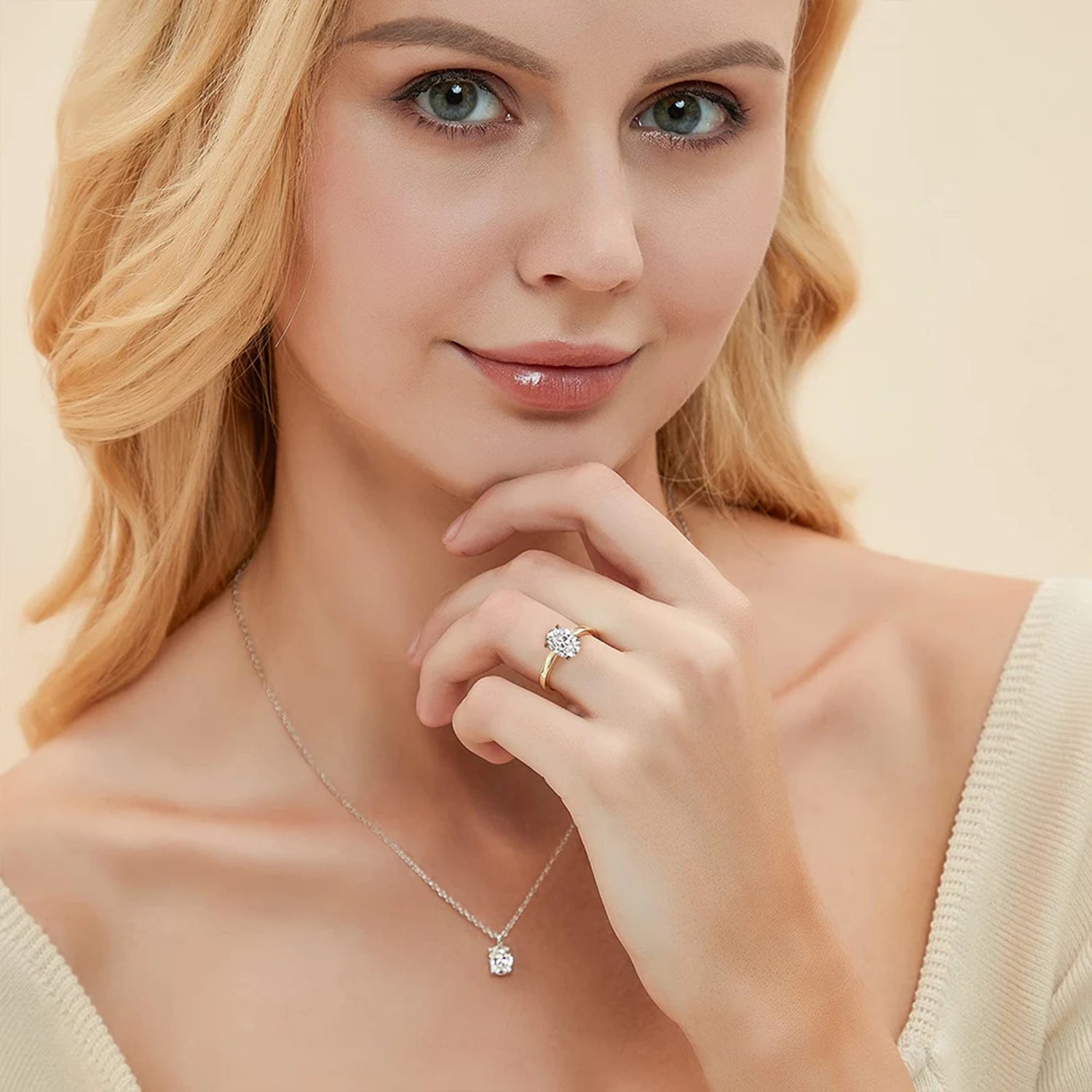 Eterna Oval Moissanite Wedding Ring