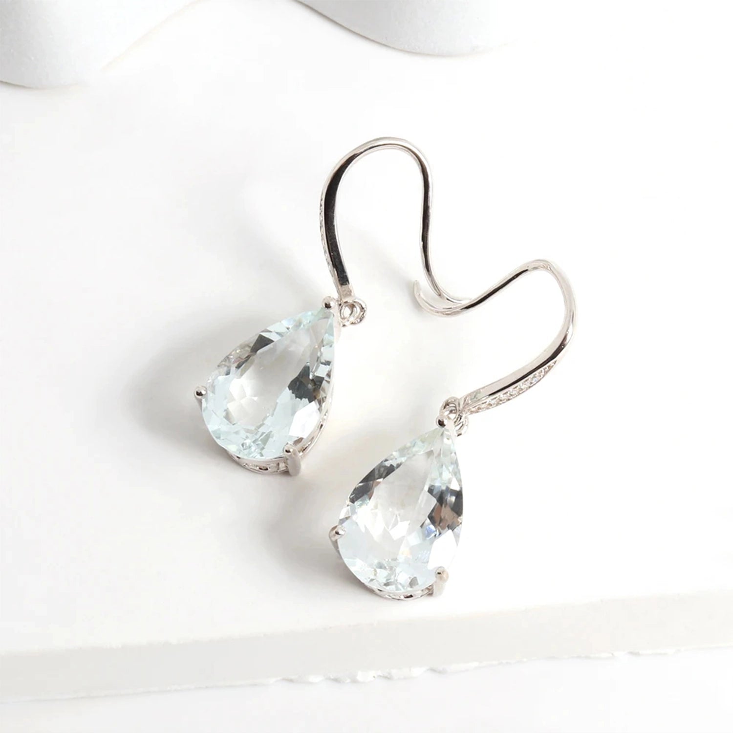 Gemstone Drops Hook Earrings
